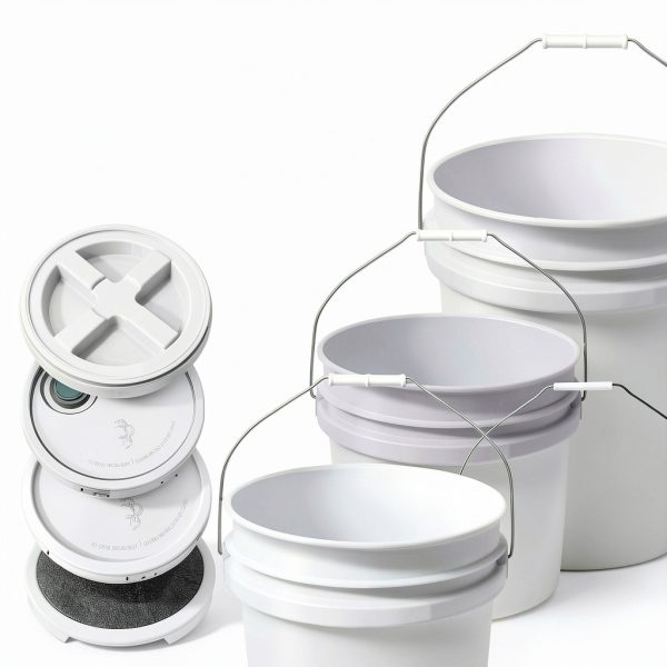 EconoHome White Plastic Buckets Food Grade Storage Pails-5