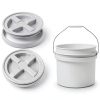 EconoHome White Plastic Buckets Food Grade Storage Pails-1