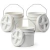 EconoHome White Plastic Buckets Food Grade Storage Pails-0