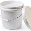 DOITOOL White Plastic 3 Gallon Bucket with Lid Handle-0