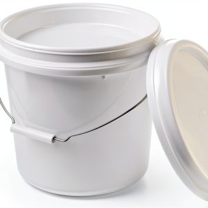 DOITOOL White Plastic 3 Gallon Bucket with Lid Handle-0