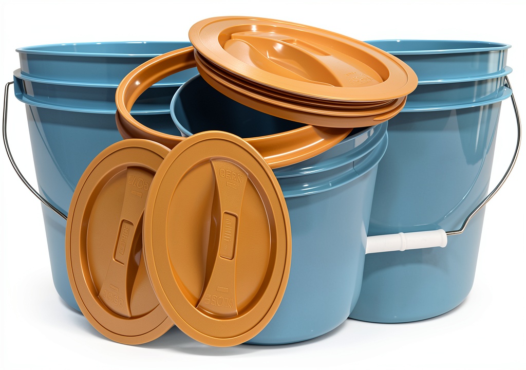 House Naturals Aqua Bucket with screw-on lid and metal handle