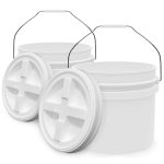 EconoHome White Plastic Buckets Food Grade Storage Pails-0
