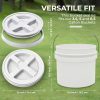 EconoHome White Plastic Pails Food Grade Storage Buckets-1
