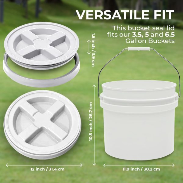 EconoHome White Plastic Pails Food Grade Storage Buckets-1