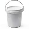 DOITOOL White Plastic 3 Gallon Bucket with Lid Handle-2