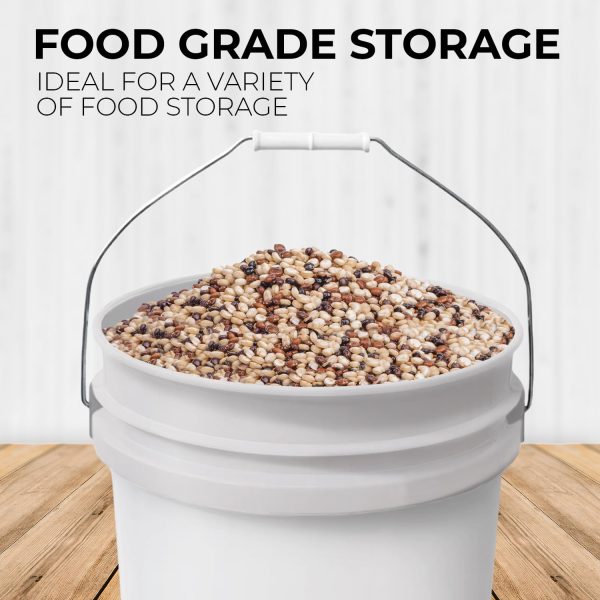 EconoHome White Plastic Pails Food Grade Storage Buckets-2