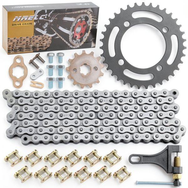 420 Chain 120 Link Set 13T & 35 Tooth Sprockets MRELC 50-170cc Bikes-0